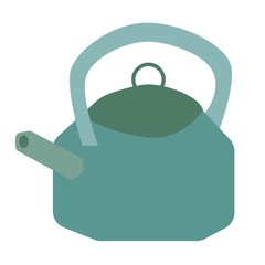 teapot flat illustration on white