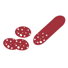 salami flat illustration on white