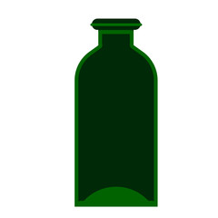 green bottle flat illustration on white