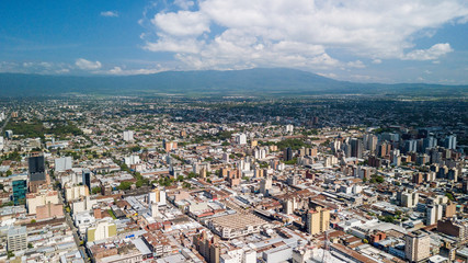 Aerial view of the city of San Miguel de Tucumán, Argentina
