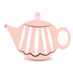 teapot flat illustration on white