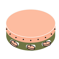 tambourine flat illustration on white