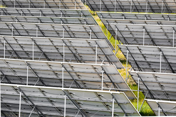 Outdoor solar photovoltaic panel back detail