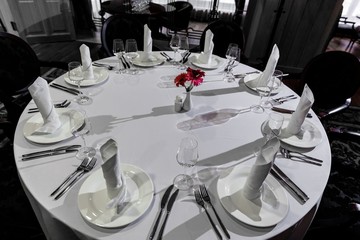 Served round table in the restaurant