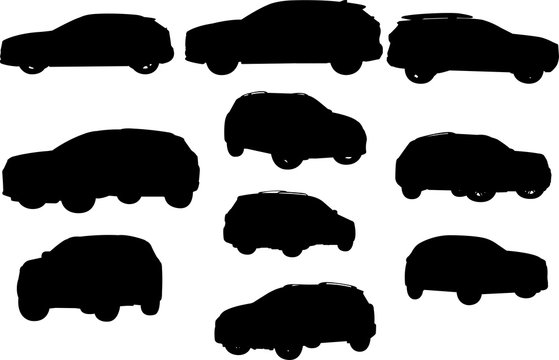 SUV Car Silhouette Shape Vector