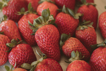 Strawberries background. Close up of fresh strawberries as texture and background.