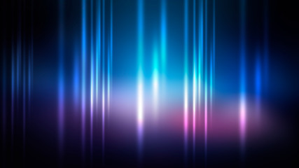 Fototapeta premium Ciemne tło z wielokolorowym bokeh, gradientowym i abstrakcyjnym światłem bokeh. Magiczne, migoczące iskierki.