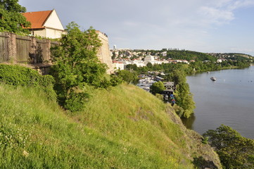 Fototapeta na wymiar A View of Vltava river in Prague, Czech Republic