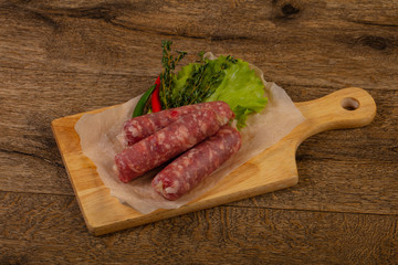 Raw pork sausages