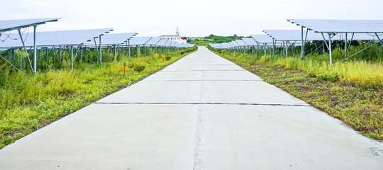 Intermediate cement road in solar photovoltaic district