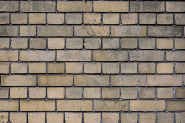 wall of old yellow bricks
