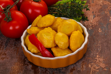 Tasty marinated patisson