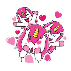 Unicorn expressions fall in love