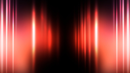 Background wall with neon lines and rays. Background of an empty dark corridor with neon light. Abstract background with lines and glow.