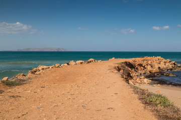Fototapeta na wymiar Jutty and a sea, Crete, Greece
