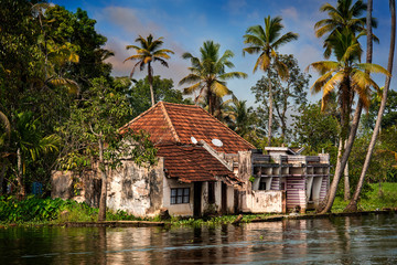 Fototapeta na wymiar House in the jungle of Kerala