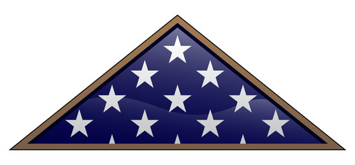 Military Veteran Style Folded American Flag Vector Illustration