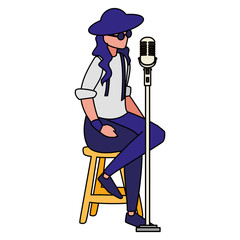 singer with microphone character