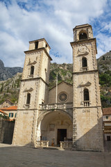 Fototapeta na wymiar Montenegro. Old Town of Kotor, UNESCO-World Heritage Site. Cathedral of Saint Tryphon