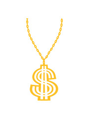 gold dollar halskette schmuck symbol zeichen geld reich millionär reichtum sparen währung verdienen finanzstark stinkreich profit logo design gangster rapper