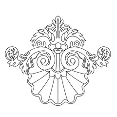 Black vintage baroque ornament, corner. Retro pattern antique style acanthus.