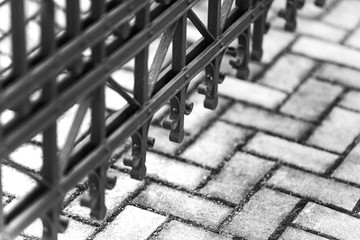The new metal fence