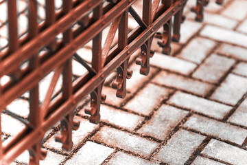 The new metal fence