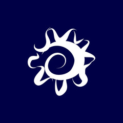 Illustration of Human Eye Icon on Dark-blue Background. Sketch for Tattoo, Hipster T-shirt Design, Vintage style posters