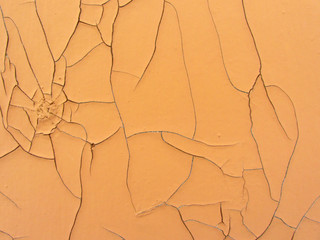 old flaked weathered orange paint scar lines aged plywood