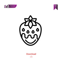 strawberry valentine icons vector for valentine's day isolated on white background. Line pictogram. Graphic design, mobile application, logo, user interface. Editable stroke. EPS10 format vector