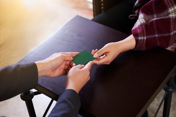 The vip card action handed to the guest