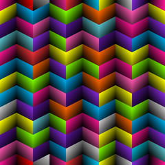 Fototapeta premium Abstract seamless background pattern with rhomboids. Vector graphic 3d illustration in full color.