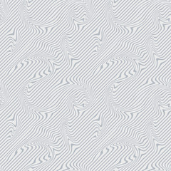 Obraz premium Abstract Illustration of Wave Stripes. Gray and White Striped Background with Geometric Pattern and Visual Distortion Effect. Op art