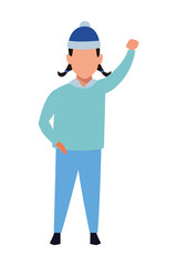 girl wearing winter clothes