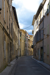 Fototapeta na wymiar Side street in the city center of Beaucaire, Languedoc-Roussillon, France