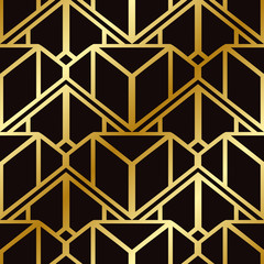 Retro seamless art deco vintage pattern. Geometric ornamental vintage texture for wrapping paper, wallpapers, tiling, flooring, fabric, textile and other designs.