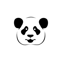 Panda logo black and white head