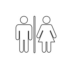 WC bathroom toilet sign line black icon