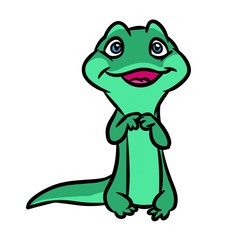 Little lizard cartoon illustration isolated image