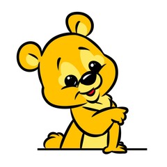 Cheerful bear  cartoon illustration isolated image