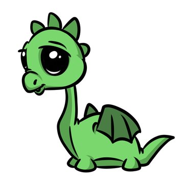 Dragon little animal character  cartoon illustration isolated image