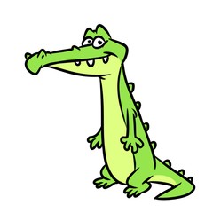 Crocodile cartoon illustration isolated image