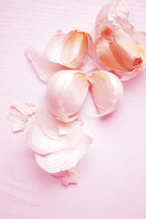 Pink garlic 