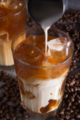 Iced espresso with milk