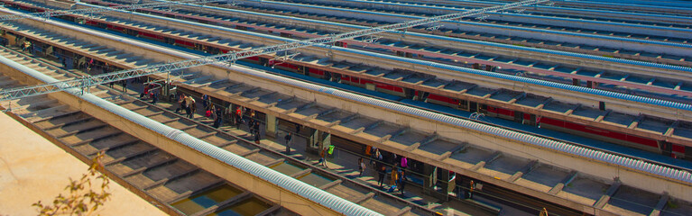 Fototapeta premium Termini, Rome: aerial view of railway station