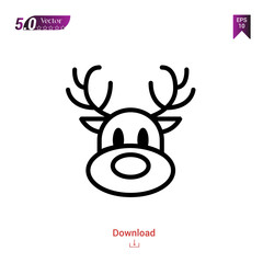 Outline reindeer icon isolated on white background. Popular icons for 2019 year. holiday-compilation. Graphic design, mobile application, logo, user interface. EPS 10 format vector