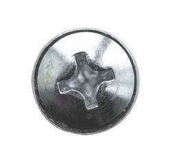 Galvanized screw with cross top isolated on a white background.
