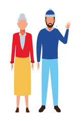 old woman and young man avatar