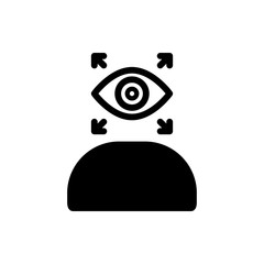 Appearance, aspect, design, eye, look, view, creative vision black color  icon