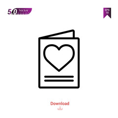 love-letter valentine icons vector for valentine's day isolated on white background. Line pictogram. Graphic design, mobile application, logo, user interface. Editable stroke. EPS10 format vector